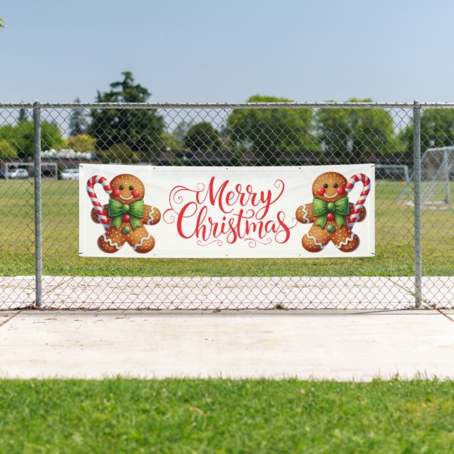 Indoor Outdoor Custom Banner-Merry Christmas Banner (Insitu)