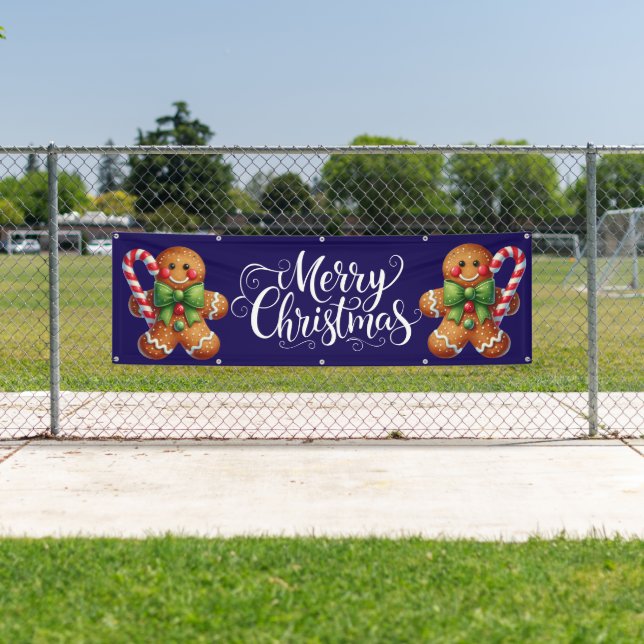 Indoor Outdoor Custom Banner-Merry Christmas Banner (Insitu)