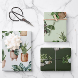 Indoor Plants Wrapping Paper Geschenkpapier Set