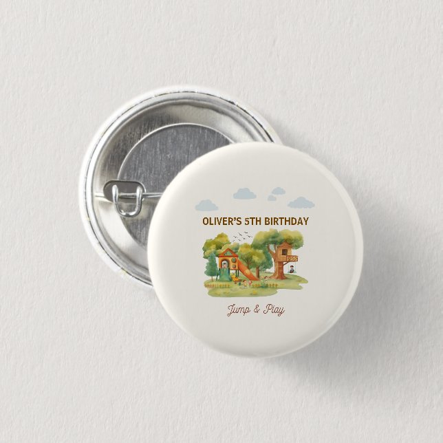 Indoor playground birthday party button (Vorne & Hinten)