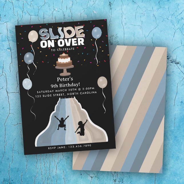 Indoor Slide Park Boys Playground Birthday Party Einladung (Indoor Slide Park Boys Playground Birthday Party Invitation)