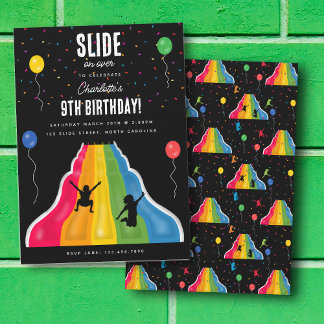 Indoor Slide Park Kids Playground Birthday Party Einladung