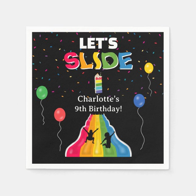 Indoor Slide Park Kids Playground Birthday Party Serviette (Vorderseite)