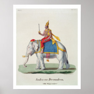 Indra oder Devendra, von 'L'Inde francaise..', eng Poster