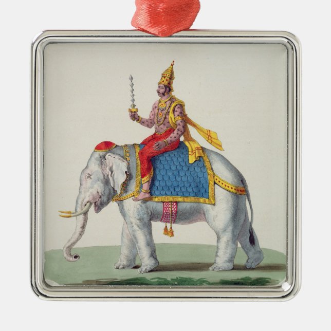 INDRA oder Devendra, von "L'Inde francaise…", Silbernes Ornament (Vorne)