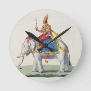 Indra or Devendra, from 'L'Inde francaise...', eng Runde Wanduhr