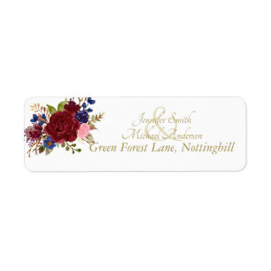 Indulgent Burgundy Royal Blue Pink Roses Wedding