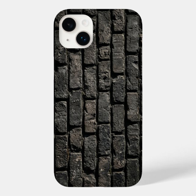 Industrial Black Brick Wall Texture iPhone Case (Rückseite)