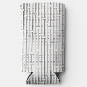 Industrial Grid Black and White Modern Geometric Selters Dosenkühler