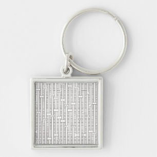 Industrial Grid-Modern Minimalistisch Bauhaus Schlüsselanhänger