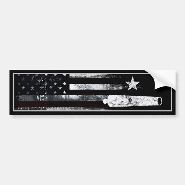 Industrial Grunge American Flag Star Cannon Autoaufkleber (Vorne)
