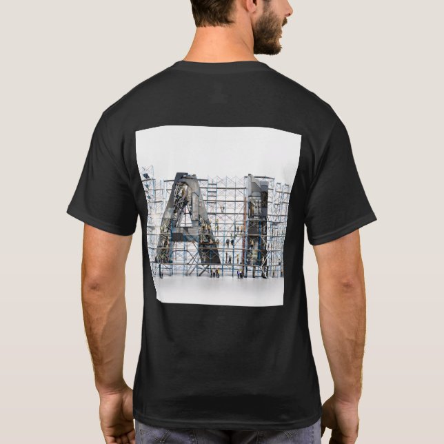 Industrial Letterform Architecture Art T-Shirt (Rückseite)