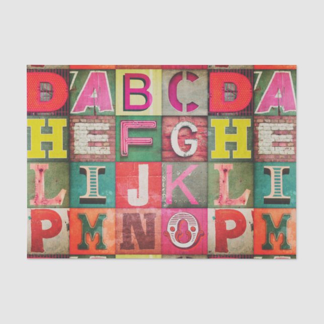 Industrial lettering decoupage tissue or paper seidenpapier (Vorderseite)
