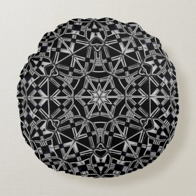 Industrial Mandala  Rundes Kissen (Vorderseite)