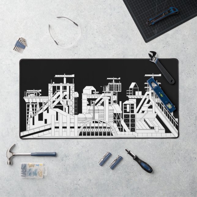 Industrial Metallurgical Combine Silhouette Schreibtischunterlage (Arbeitsplatz)