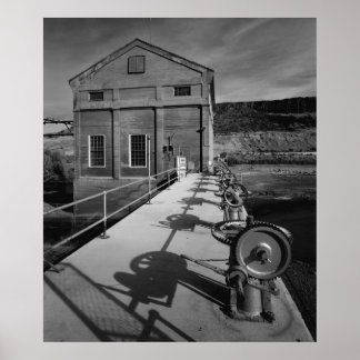 Industrial Photo - Dam Powerhouse Lifting Gears Poster