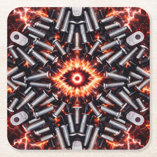 Industrial Pulse - High-Voltage Coaster Set Rechteckiger Pappuntersetzer (Vorderseite)