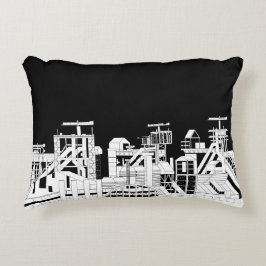 Industrial Skyline Accent Pillow Dekokissen