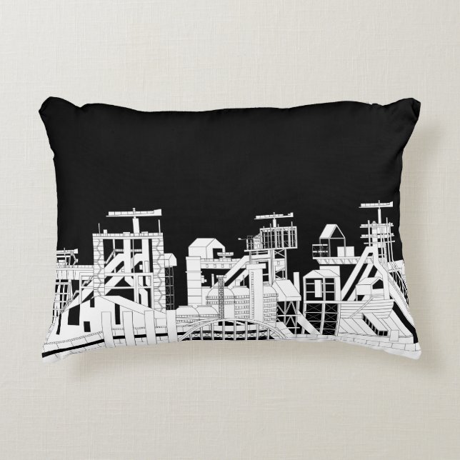 Industrial Skyline Accent Pillow Dekokissen (Vorderseite)