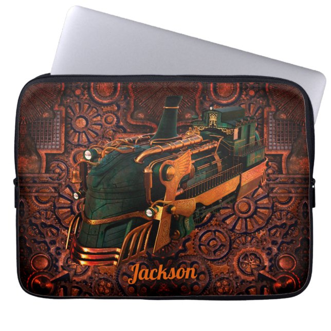 Industrie Steampunk Steam Train Laptopschutzhülle (Vorderseite)