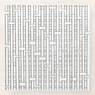 Industriegitter Schwarz und Weiß Moderne Minimalis Glasuntersetzer