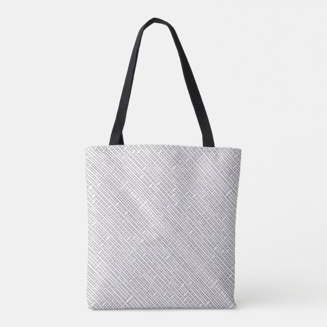 Industriegitter Schwarz und Weiß Moderne Minimalis Tasche (Rückseite)