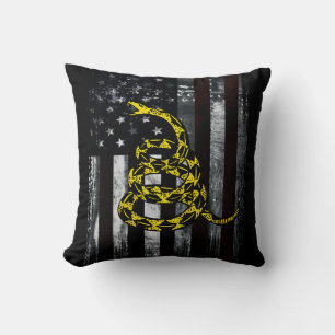 Industrielle amerikanische Flagge und Schlangen-Uh Kissen