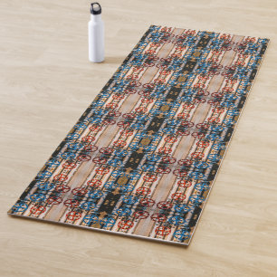 Industrielle farbenfrohe Ventile auf Rohrleitungen Yogamatte