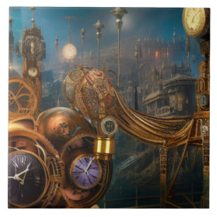 Industrielle futuristische Uhr Keramikfliese