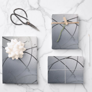 Industrielle gebürstete Metalltextur mit Kratzern Geschenkpapier Set