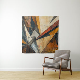 Industrielle Geometrie-Fusion-Abstrakt Oberfläche Wandteppich