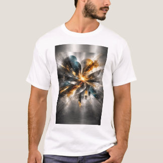 Industrielle geometrische abstrakte Metallkunst T-Shirt