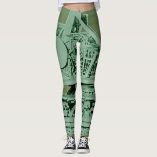 Industrielle grüne Metallmaschinen Leggings