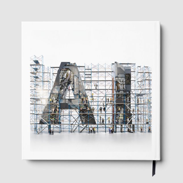 Industrielle Letterform – KI Gästebuch (Rückseite)