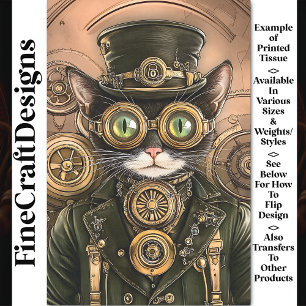 Industrielle Messing-Steampunk-Katze Kitty AB7 Dec Seidenpapier