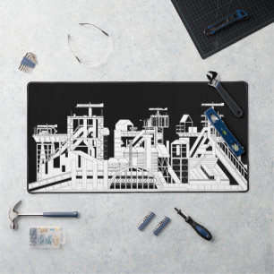 Industrielle Metallurgiekombinat-Silhouette Schreibtischunterlage