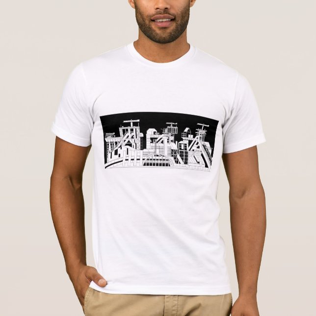 Industrielle Metallurgiekombination Silhouette Män T-Shirt (Vorderseite)