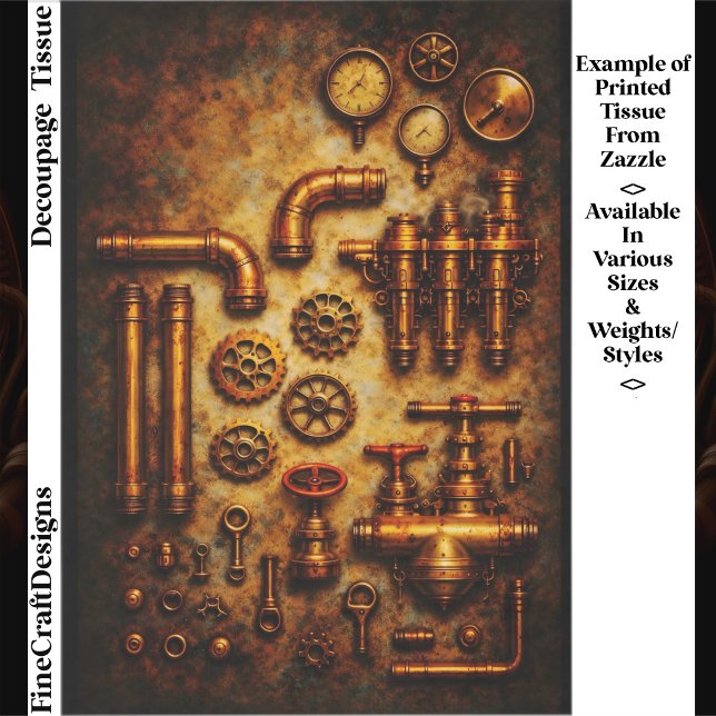 Industrielle Steampunk-Elemente Set FH1 Decoupage Seidenpapier (Von Creator hochgeladen)