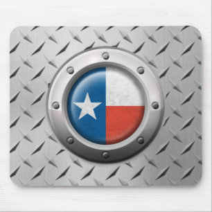 Industrielle Texas-Flagge mit Stahlgraphik Mousepad