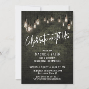Industrieller Backstein Edison-Leuchten Feiern Sie Einladung