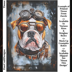 Industrieller Retro-Steampunk-Bulldogge EF2R-Decou Seidenpapier