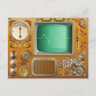 Industrieller Steampunk-Mediaplayer Postkarte