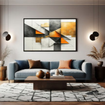 Industrielles abstraktes geometrisches Orange Gold