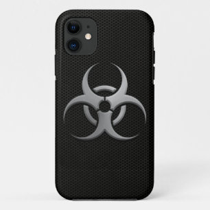Industrielles Biogefahrensymbol mit Stahleffekt iPhone 11 Hülle