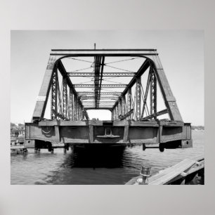 Industrielles Foto - Eisenbahn-Brücke Poster