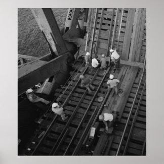 Industrielles Foto - Eisenbahnbrücken Poster