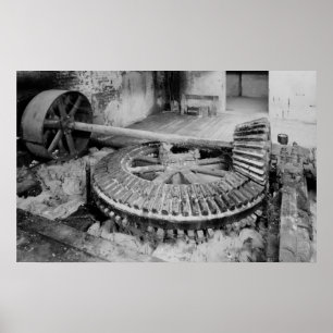 Industrielles Foto - Papiermühle Holzgestänge Poster