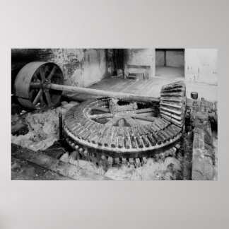 Industrielles Foto - Papiermühle Holzgestänge Poster