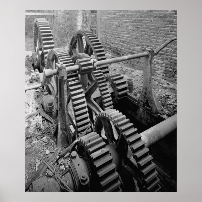 Industrielles Foto - Schleppnetze für den Seeverke Poster (Vorne)