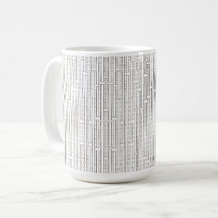 Industrielles Gitter-Schwarz-Weiß Moderne Geometri Kaffeetasse